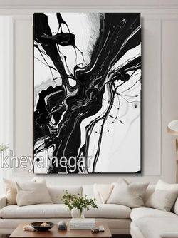 تابلو سیاه سفید/ سفر به دنیای انتزاع و حرکت 🌌کد S7