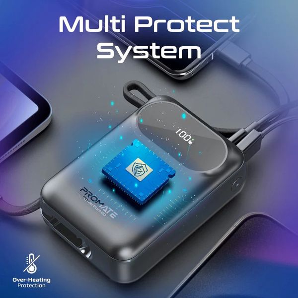 پاوربانک پرومیت مدل POWERPOD-20.BLK ظرفیت 20000 میلیآمپرساعت با گارانتی شرکتی