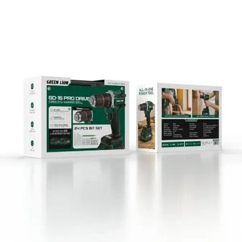 دریل شارژی چکشی گرین لاین مدل GD-16 (سری Pro Drive)