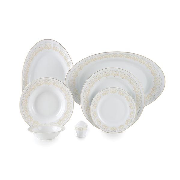 سرویس غذاخوری 29 پارچه چینی زرین ایران سری نئوکلاسیک مدل هیلدا درجه عالی