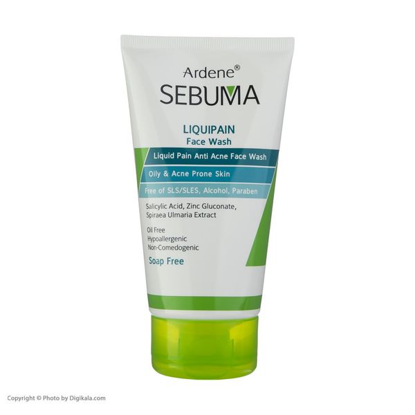 مایع شستوشوی صورت آردن سبوما، مناسب پوستهای چرب و آکنهدار، با خاصیت پاککنندگی، غیرصابونی، بدون روغن، ترکیبات بابونه، رزمار