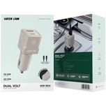 شارژر فندکی 60w دو پورت 1پورت PD دارای کابل دوسر گرین لاین GL-CC12 ( ضمانت اصالت - گارانتی طلایی تعویض ⭐)