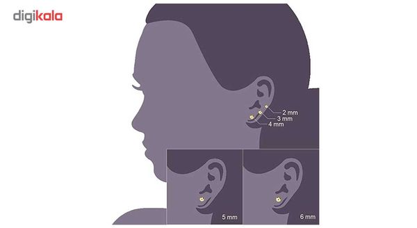 گوشواره میخی طرح توپی مدل 02 سایز 3*933