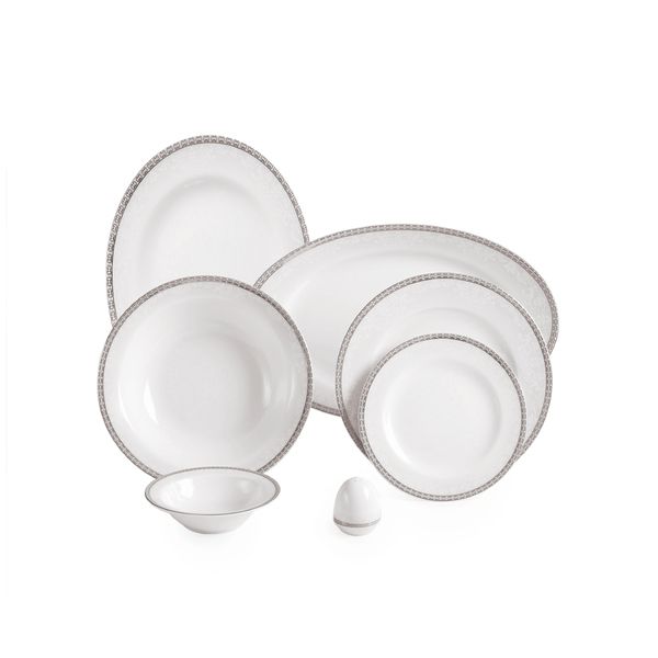 سرویس غذاخوری 102 پارچه چینی زرین ایران سری ایتالیا اف مدل Riva درجه یک