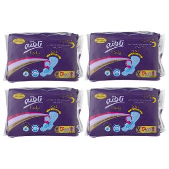 مجموعه 4 عددی نوار بهداشتی شب تافته مدل Yalda Night، سایز XXL با ضخامت ضخیم، لایه رویی کتان با جذب خیلی زیاد، بسته 7 عددی، ضد حس