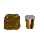 پیش دستی و لیوان یکبار مصرف مدل متالایز بسته 20 عددی