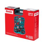 مجموعه 53 عددی دریل پیچگوشتی شارژی چکشی رونیکس مدل RS-8620