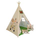 چادر بازی کودک مدل سرخپوستی طرح حیوانات سافاری کد PT503