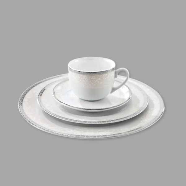 سرویس غذاخوری 102 پارچه 12 نفر چینی زرین ایران مدل ایتالیا اف ریوا درجه عالی