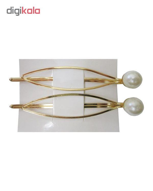 گیره مو زنانه طرح مروارید کد 11 بسته دو عددی تک سایز