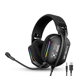 هدست گیمینگ روگوشی اونیکوما مدل X12 RGB با درایورهای 40 میلی‌متری، میکروفون قابل تنظیم، نورپردازی RGB، اتصال با سیم از طریق جک 3