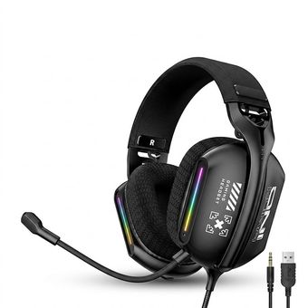 هدست گیمینگ روگوشی اونیکوما مدل X12 RGB با درایورهای 40 میلی‌متری، میکروفون قابل تنظیم، نورپردازی RGB، اتصال با سیم از طریق جک 3