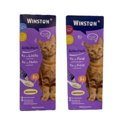 تشویقی گربه وینستون مدل بستنی مرغ و ماهی گوشت و پنیر وزن 15 گرم