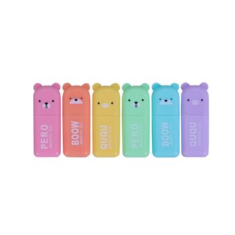 ماژیک علامت گذار مدل فانتزی طرح خرس بسته 6 عددی