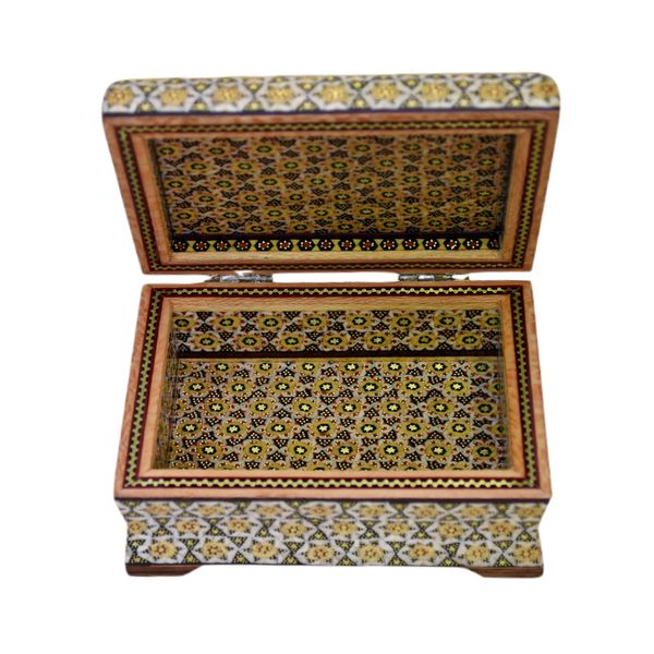 جعبه جواهرات خاتم کاری مدل پایه دار کد 58