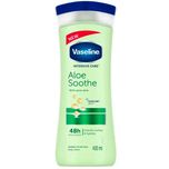 لوسیون بدن وازلین مدل Aloe Soothe حجم 400 میلی‌لیتر نرم‌کننده و آبرسان پوست خشک و معمولی با عصاره آلوئه ورا جذب سریع و حفظ لطافت