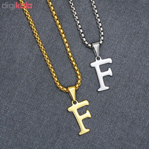 گردنبند مردانه طرح حرف F کد h01