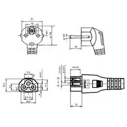 کابل برق سه پین آداپتور لپ تاپ HP 16A