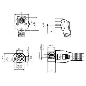 کابل برق سه پین آداپتور لپ تاپ HP 16A