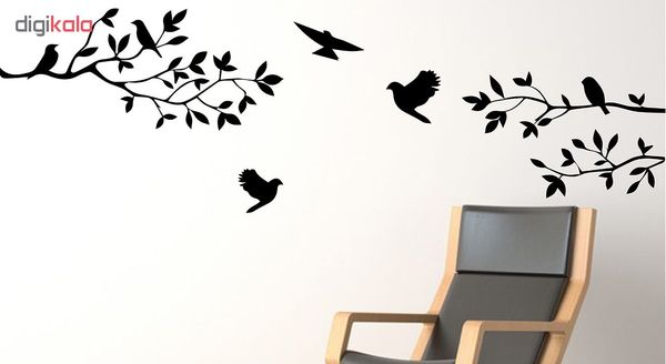 استیکر دیواری صالسو آرت طرح black flying birds az