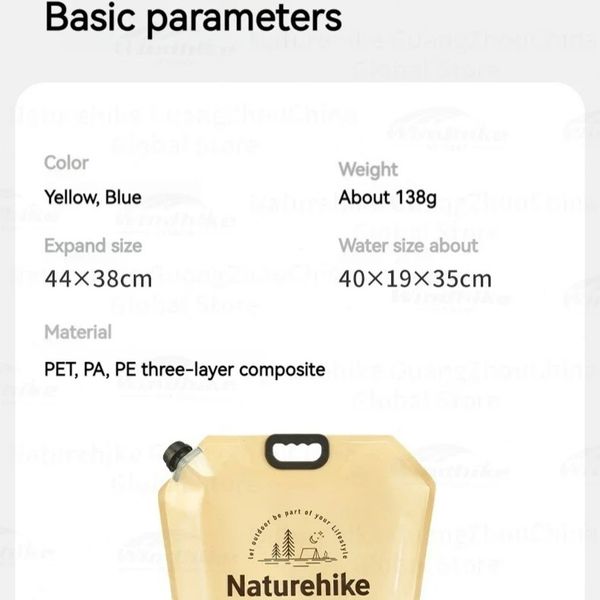 گالن آب نیچرهایک – کیسه آب تاشو Naturehike Camping Water Bag 10L – CNK2450CF027