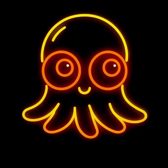 تابلو نئون مدل فلکسی طرح هشت پا دکوراتیو