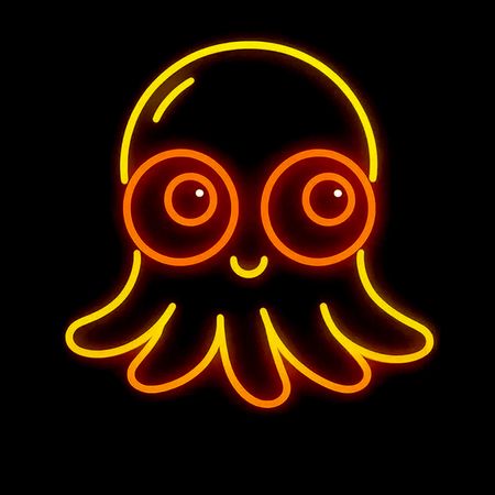 تابلو نئون مدل فلکسی طرح هشت پا دکوراتیو