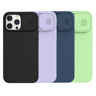 کاور قاب گوشی سیلیکونی محافظ لنزدار کشویی آیفون 12 پرو iPhone 12pro