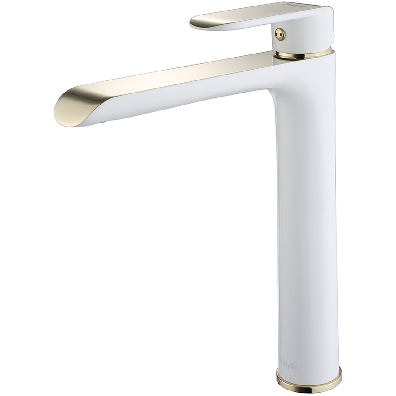 شیر روشویی پایه بلند هوآیی مدل یولاندا سفید طلایی