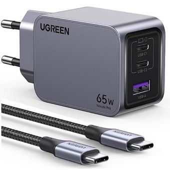 شارژر دیواری 65 وات یوگرین مدل X755-25871 سری Nexode Pro GaN با کابل USB-C