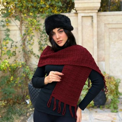 شال گردن زنانه و مردانه دستبافت شاهو مدل Elmaro