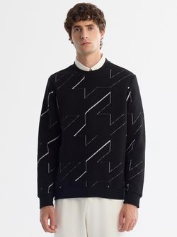 سویشرت یقه گرد طرح دار پارچه بیسکویتی / برند آووا ترکیه AVVA