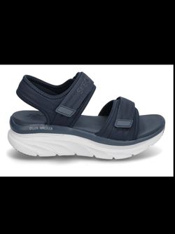 صندل زنانه اسکچرز سورمه ای اورجینال Skechers D'LUX WALKER ADORED DAYS Flat sandals 119823-NVY