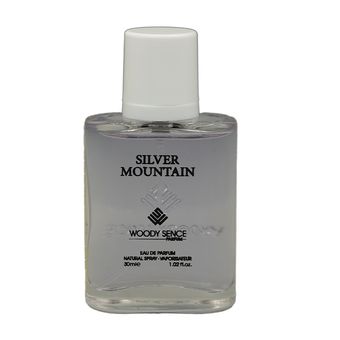 عطر جیبی مردانه وودی سنس مدل silver montian با رایحه خنک حجم 30 میلی‌لیتر