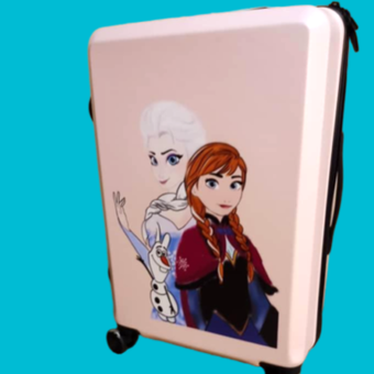 چمدان کودک السا و آنا سایز 24 رنگ صورتی کم رنگ