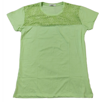 تیشرت آستین کوتاه سایز 40 تا44 (XL) جنس پنبه رنگ سبز فسفری