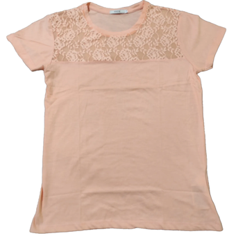 تیشرت آستین کوتاه سایز M جنس پنبه رنگ گلبهی