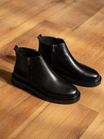 بوت مشکی دو زیپ sho273