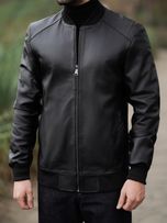 کاپـشن چرم طبیعی مشکی j151