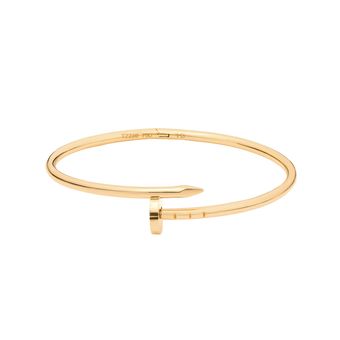 بنگل طلا 18 عیار زنانه گالری طلا مریم اکرمی مدل کارتیه میخ