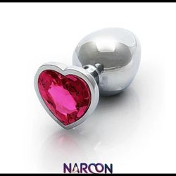 گوی مقعدی نگین قلبی استیل سایز مدیوم