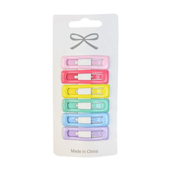 گیره مو زنانه مدل تق تقی پاستیلی کد 4012ak بسته 6 عددی