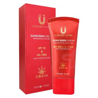 کرم ضدآفتاب بدون رنگ لاکچری کوین SPF50 مدل 001 ‌مناسب انواع پوست، حجم 50 میلی‌لیتر