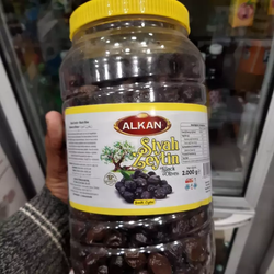 زیتون سیاه چروک روغنی Alkan وزن خالص 2000 گرم محصول ارگانیک ترکیه(شکلاتیک ترکیه)