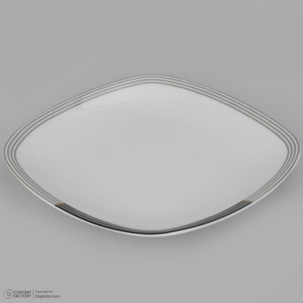 سرویس غذاخوری 27 پارچه چینی زرین ایران سری کواترو مدل وگاس اوریت درجه یک