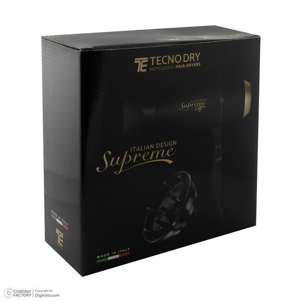 سشوار حرفه‌ای تکنو درای مدل Supreme با دیسپانسر و قدرت 2500 وات