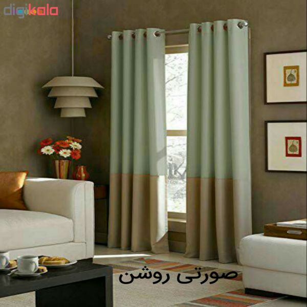 مجموعه دو عددی پرده کتان دورنگ مدل Kd12