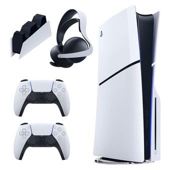 کنسول بازی سونی مدل PlayStation 5 Slim ظرفیت یک ترابایت ریجن 2016A اروپا به همراه دسته اضافی و پایه شارژر و هدست Elite