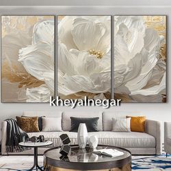 تابلو مدرن شکوفه _سه ‌بعدی _ سه تکه /  🌊 کدt2