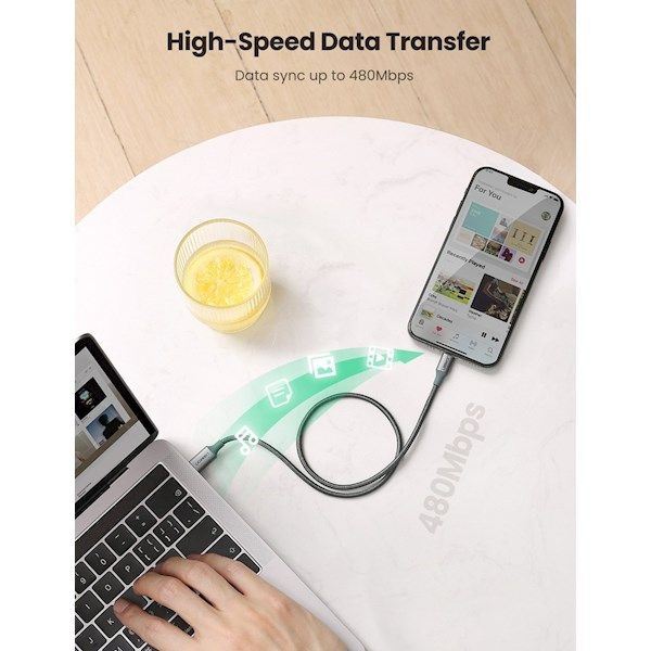 کابل تبدیل USB-C به لایتنینگ یوگرین مدل 80564-US304 طول 1 متر